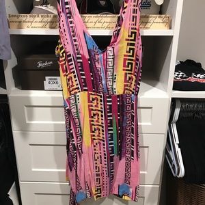 Multi-Colored mini dress with cage back